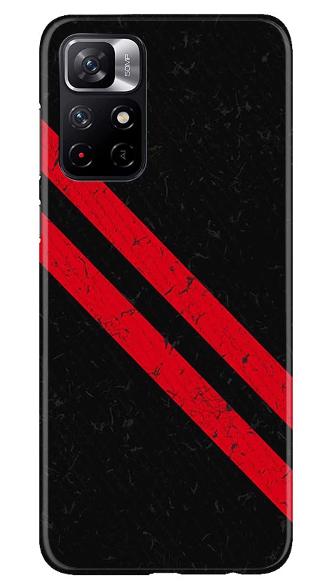 Black Red Pattern Mobile Back Case for Mi 11T 5G(Design - 373)