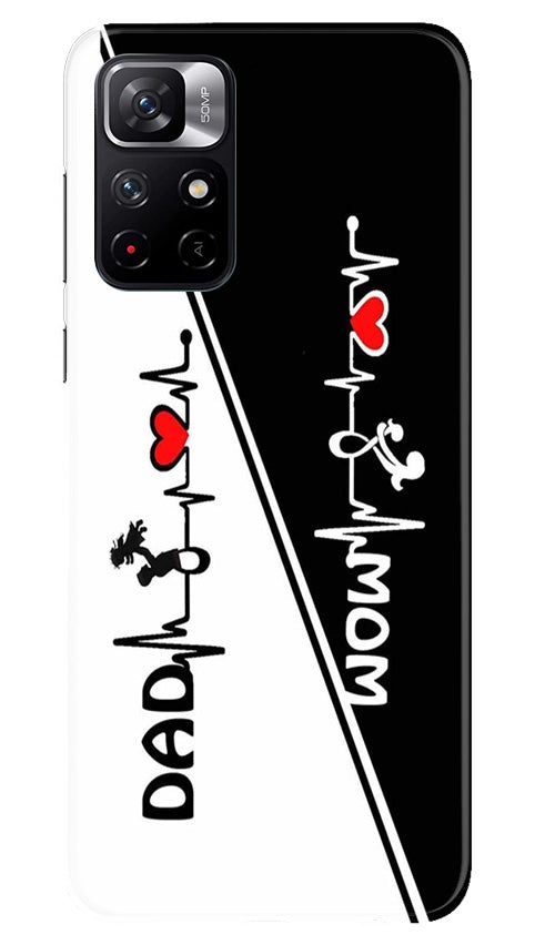 Love Mom Dad Mobile Back Case for Redmi Note 11T 5G(Design - 385)