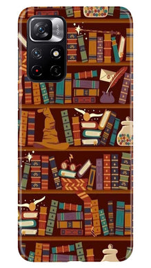 Book Shelf Mobile Back Case for Redmi Note 11T 5G(Design - 390)