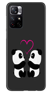 Panda Love Mobile Back Case for Redmi Note 11T 5G(Design - 398)