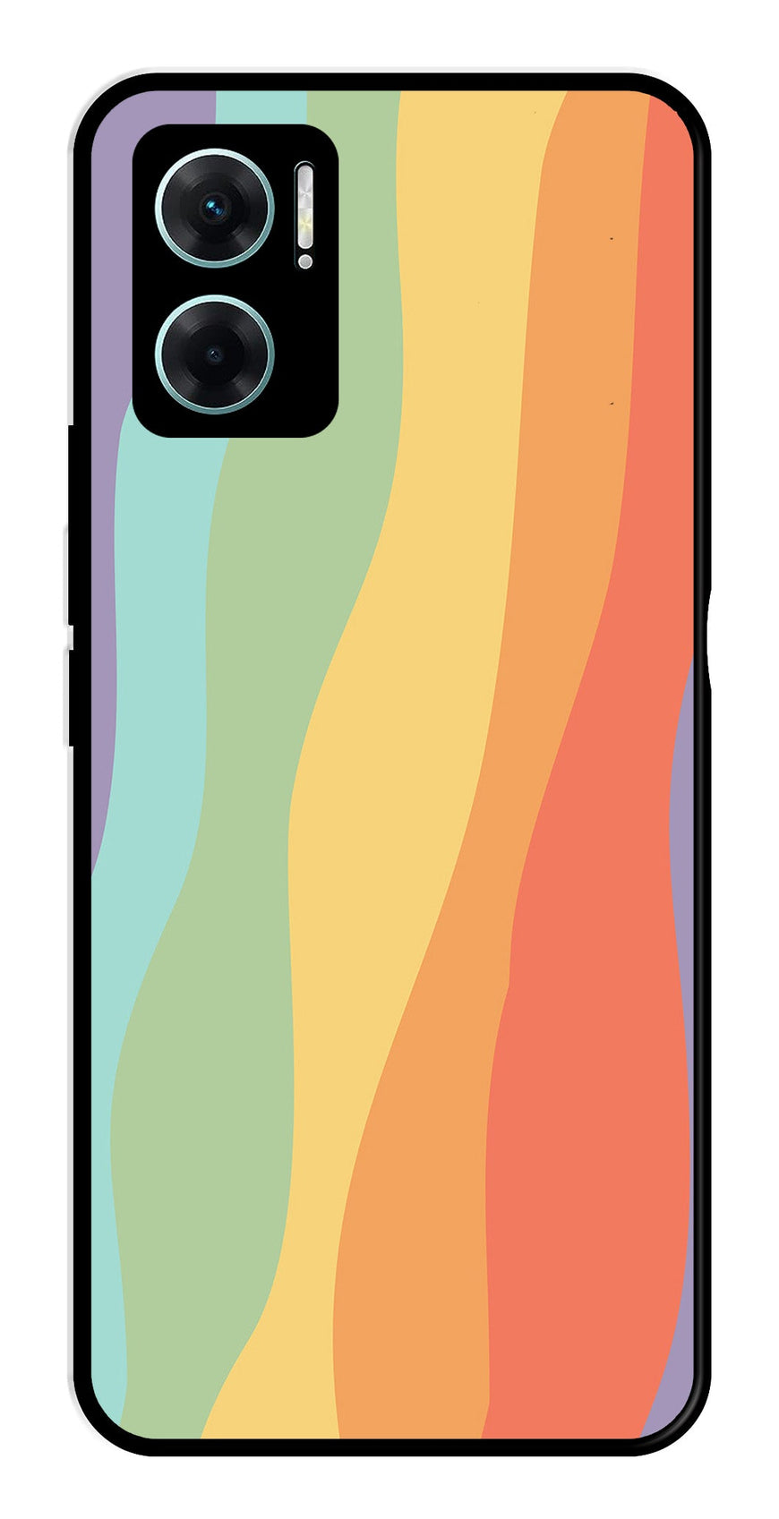 Muted Rainbow Metal Mobile Case for Redmi 11 Prime 5G   (Design No -02)