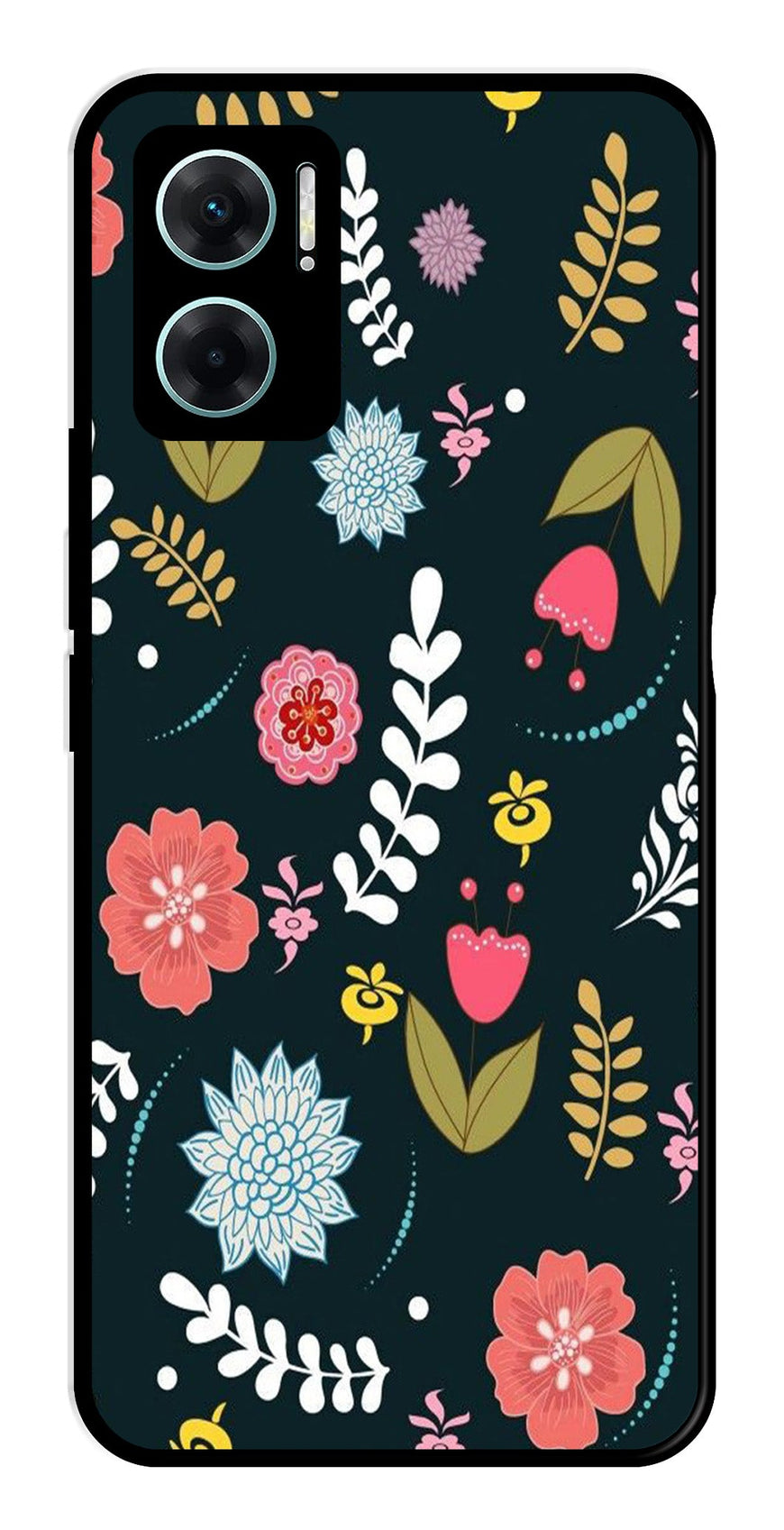 Floral Pattern2 Metal Mobile Case for Redmi 11 Prime 5G   (Design No -12)