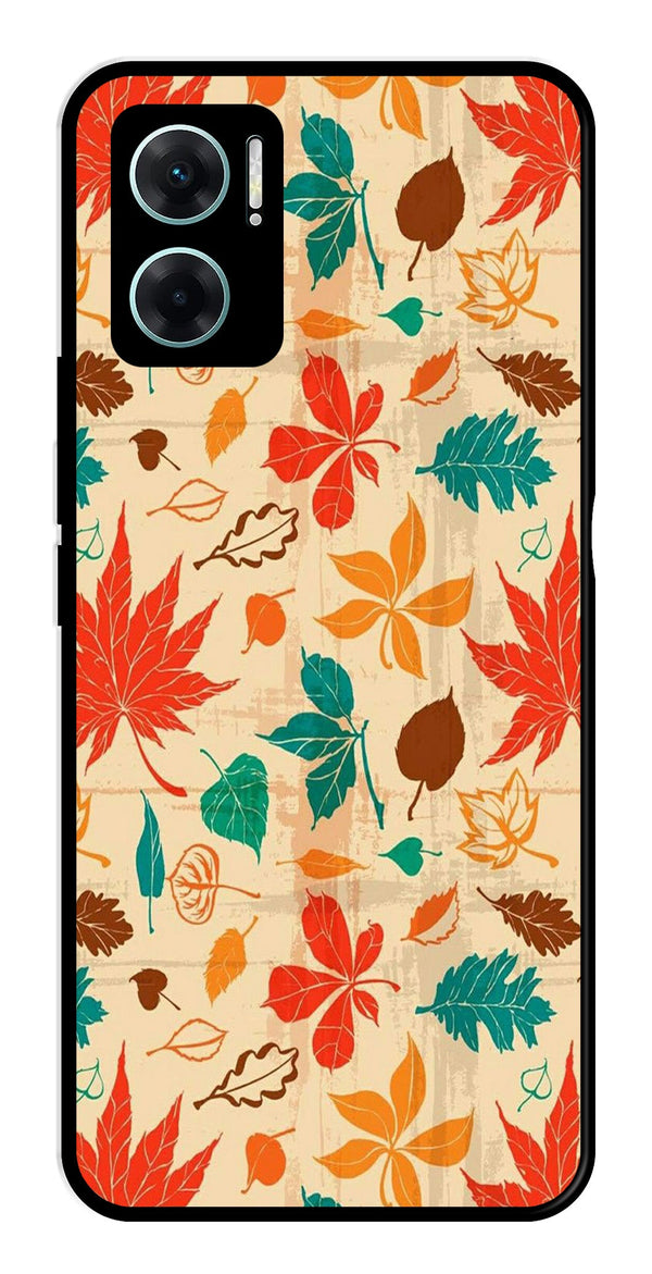 Leafs Design Metal Mobile Case for Redmi 11 Prime 5G   (Design No -14)