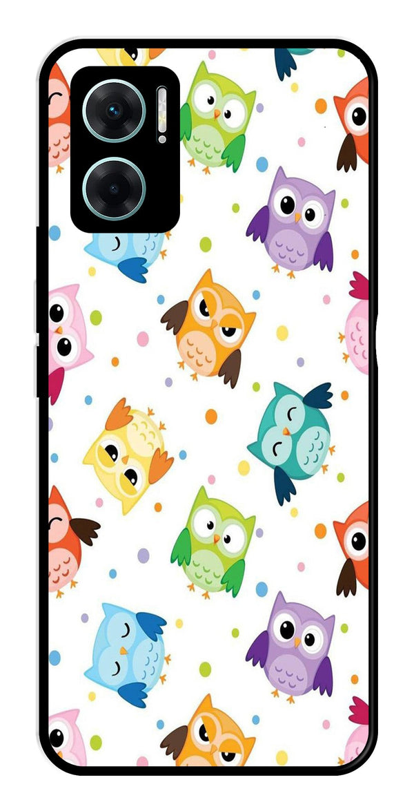 Owls Pattern Metal Mobile Case for Redmi 11 Prime 5G   (Design No -20)