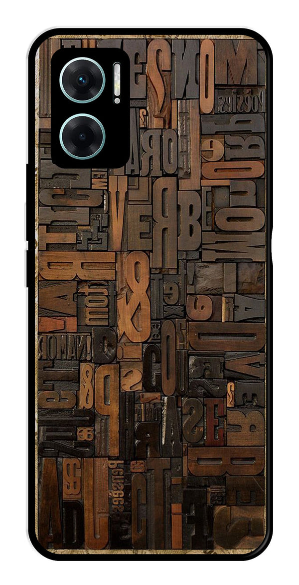Alphabets Metal Mobile Case for Redmi 11 Prime 5G   (Design No -32)