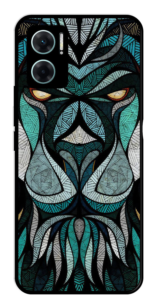 Lion Pattern Metal Mobile Case for Redmi 11 Prime 5G   (Design No -40)