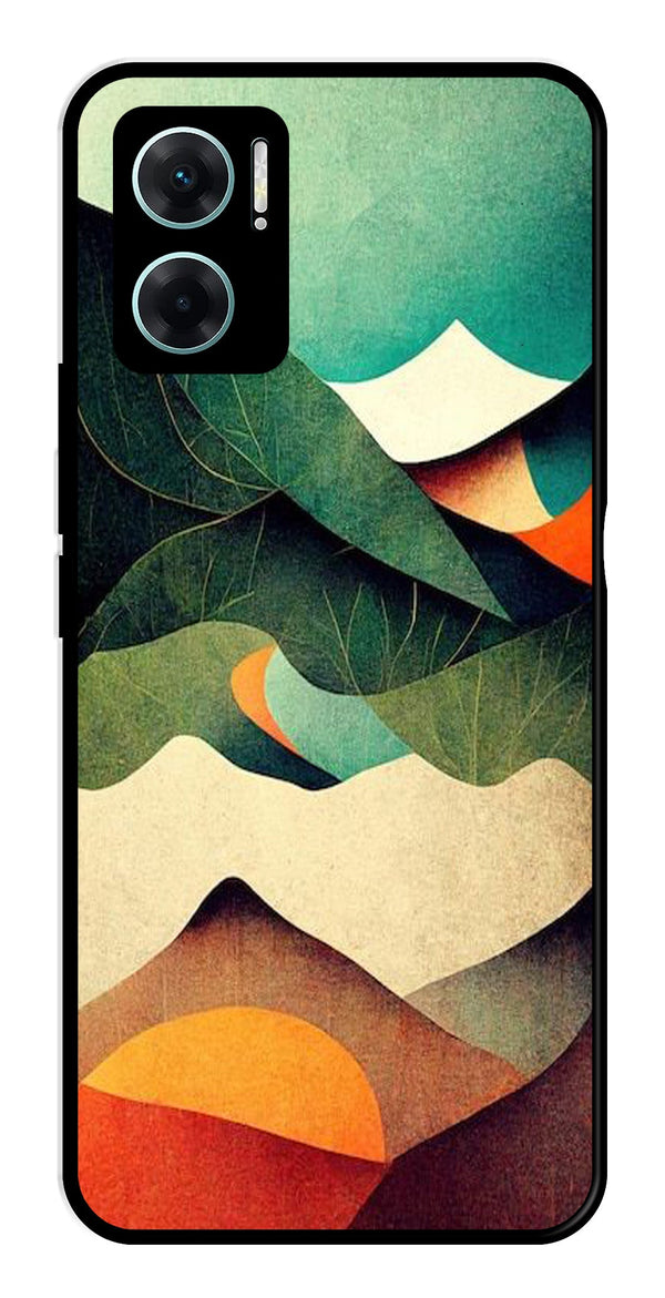 MultiColor Pattern Metal Mobile Case for Redmi 11 Prime 5G   (Design No -43)