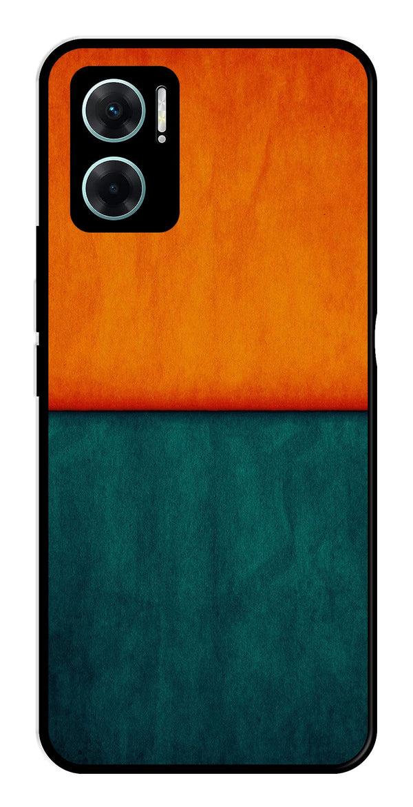 Orange Green Pattern Metal Mobile Case for Redmi 11 Prime 5G   (Design No -45)
