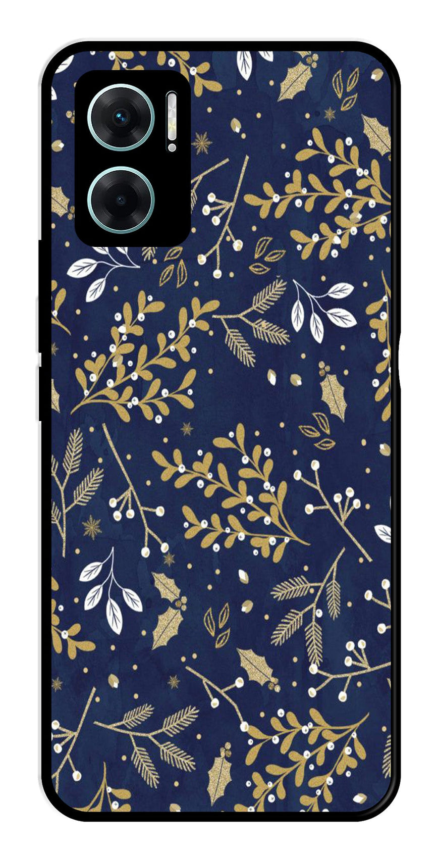 Floral Pattern  Metal Mobile Case for Redmi 11 Prime 5G   (Design No -52)