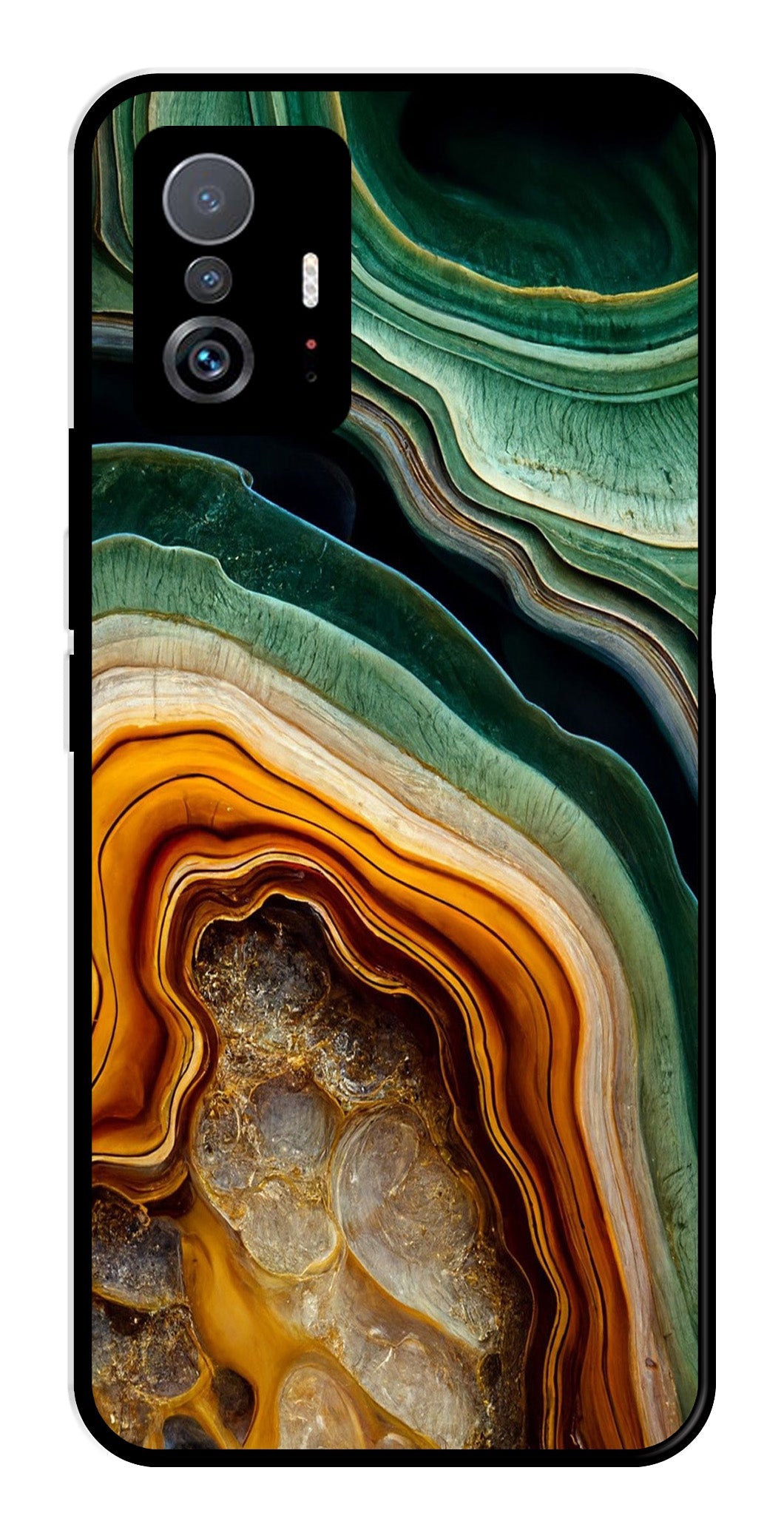 Marble Design Metal Mobile Case for Xiaomi 11T Pro 5G   (Design No -28)