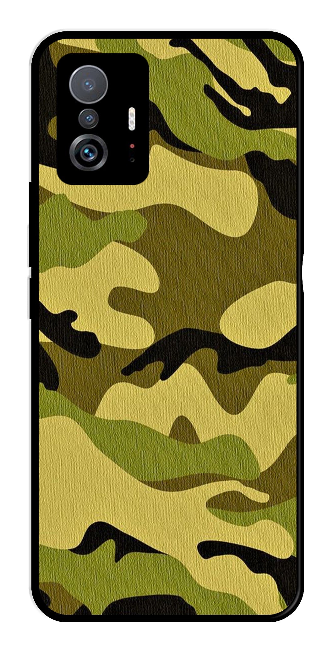Army Pattern Metal Mobile Case for Xiaomi 11T Pro 5G   (Design No -35)