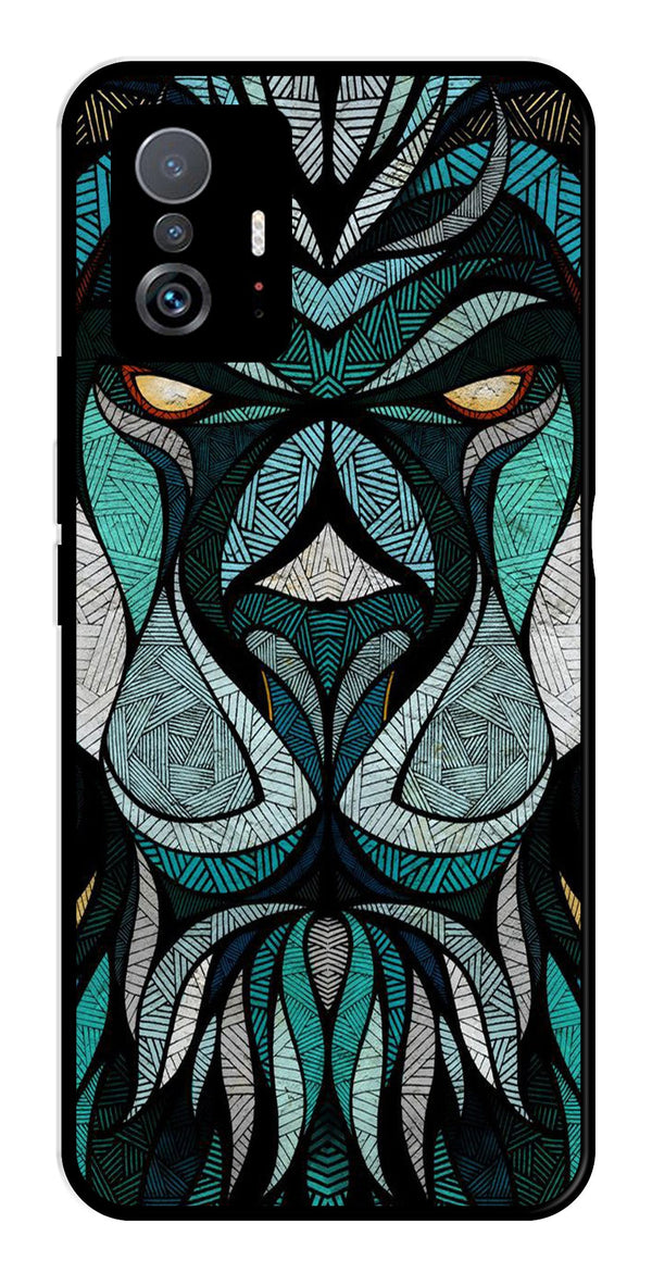 Lion Pattern Metal Mobile Case for Xiaomi 11T Pro 5G   (Design No -40)