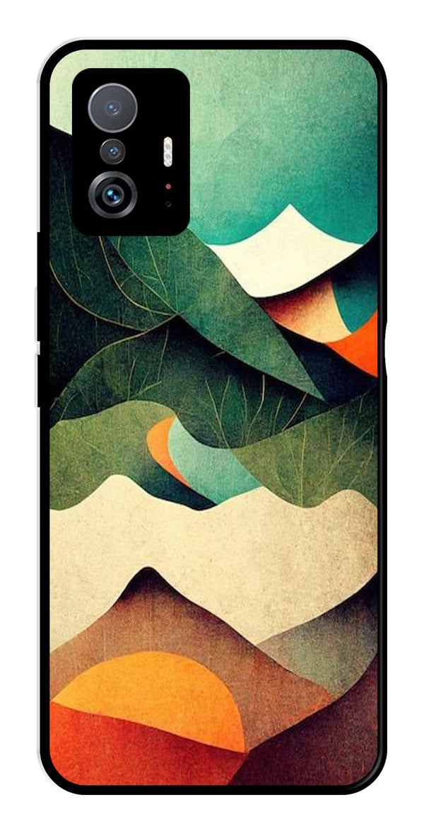 MultiColor Pattern Metal Mobile Case for Xiaomi 11T Pro 5G   (Design No -43)
