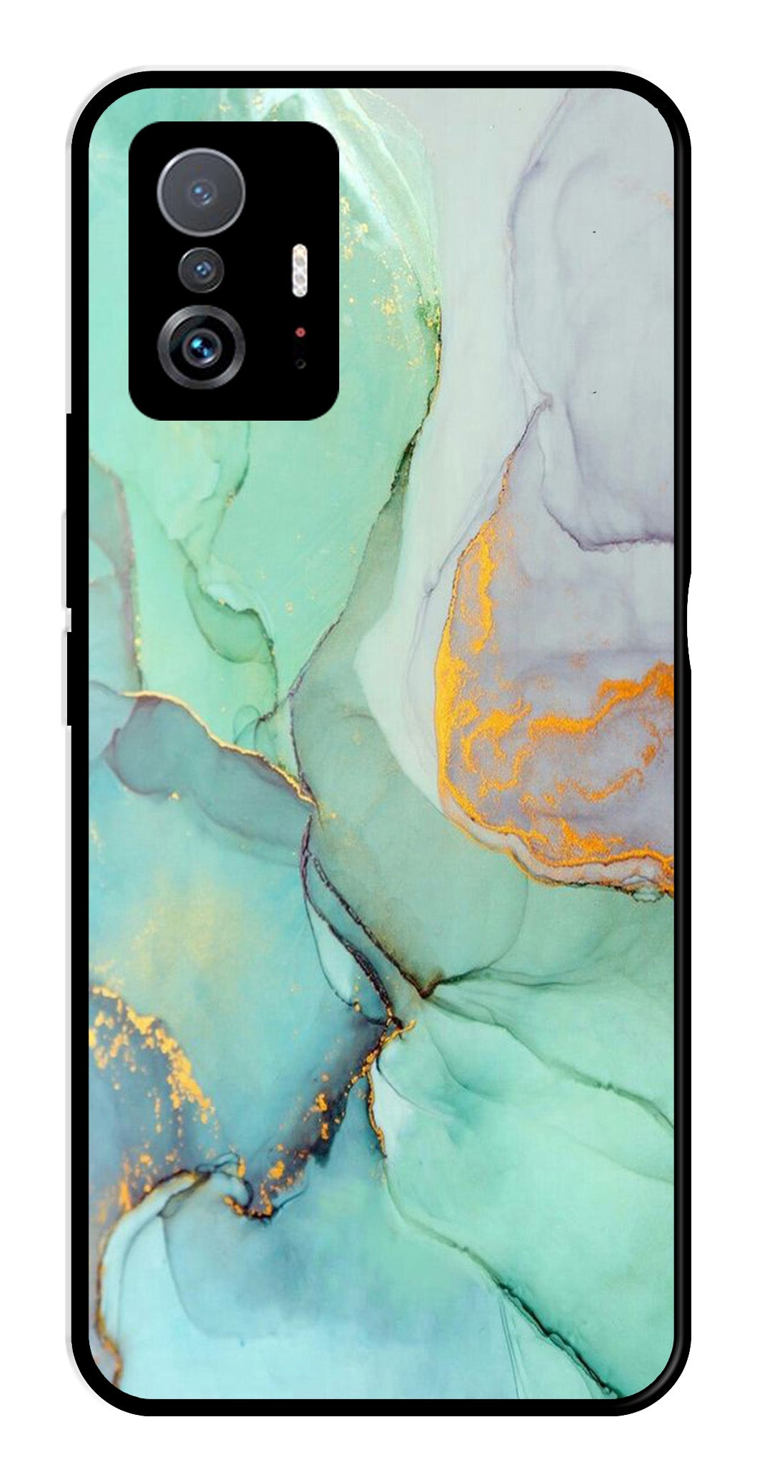 Marble Design Metal Mobile Case for Xiaomi 11T Pro 5G   (Design No -46)