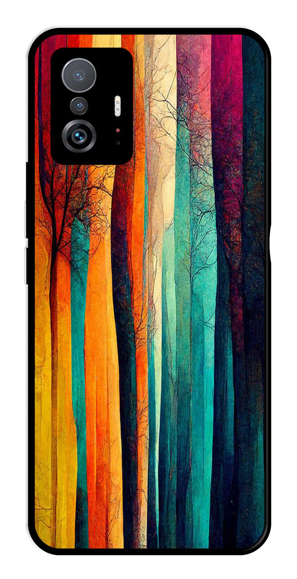 Modern Art Colorful Metal Mobile Case for Xiaomi 11T Pro 5G   (Design No -47)