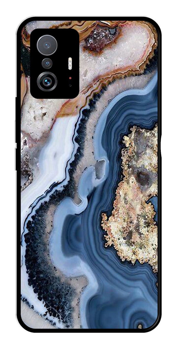 Marble Design Metal Mobile Case for Xiaomi 11T Pro 5G   (Design No -53)
