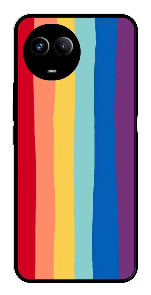 Rainbow MultiColor Metal Mobile Case for Realme 11X 5G   (Design No -03)