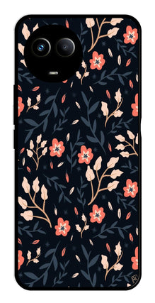 Floral Pattern Metal Mobile Case for Realme 11X 5G