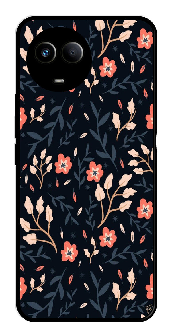 Floral Pattern Metal Mobile Case for Realme 11X 5G   (Design No -10)