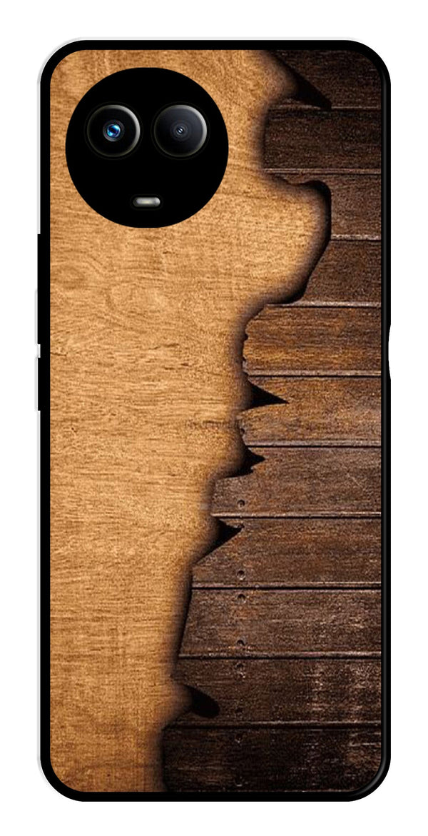 Wooden Design Metal Mobile Case for Realme 11X 5G   (Design No -13)