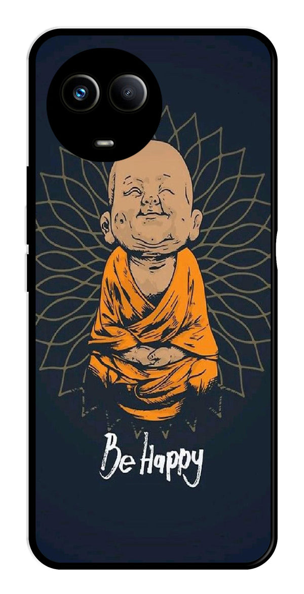 Be Happy Metal Mobile Case for Realme 11X 5G   (Design No -27)