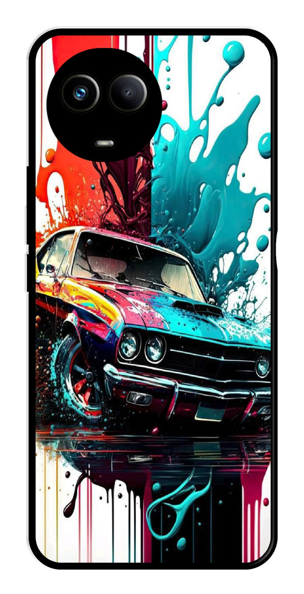 Vintage Car Metal Mobile Case for Realme 11X 5G   (Design No -29)