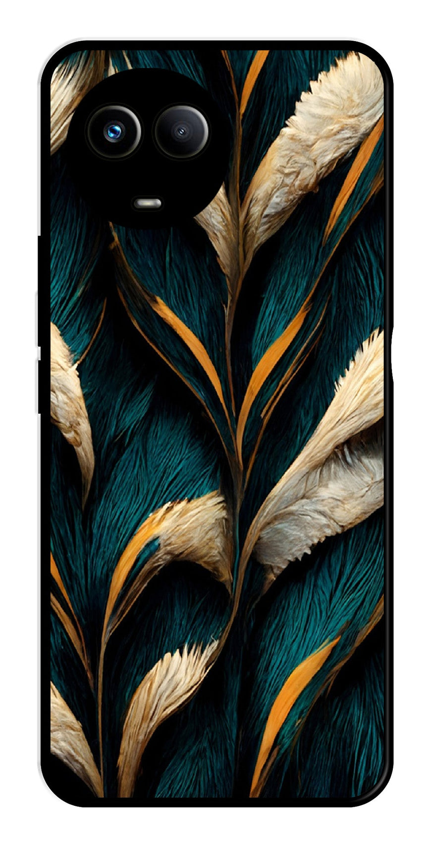 Feathers Metal Mobile Case for Realme 11X 5G   (Design No -30)
