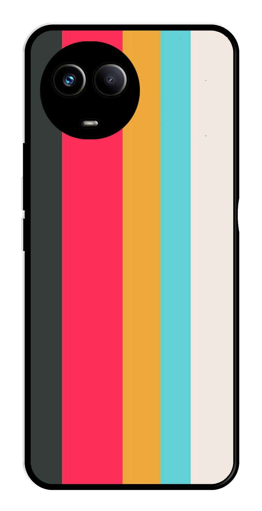 Muted Rainbow Metal Mobile Case for Realme 11X 5G   (Design No -31)