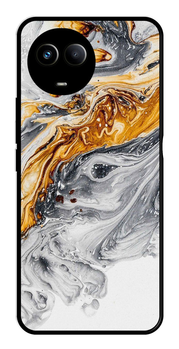 Marble Pattern Metal Mobile Case for Realme 11X 5G   (Design No -36)