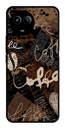 Coffee Pattern Metal Mobile Case for Realme 11X 5G