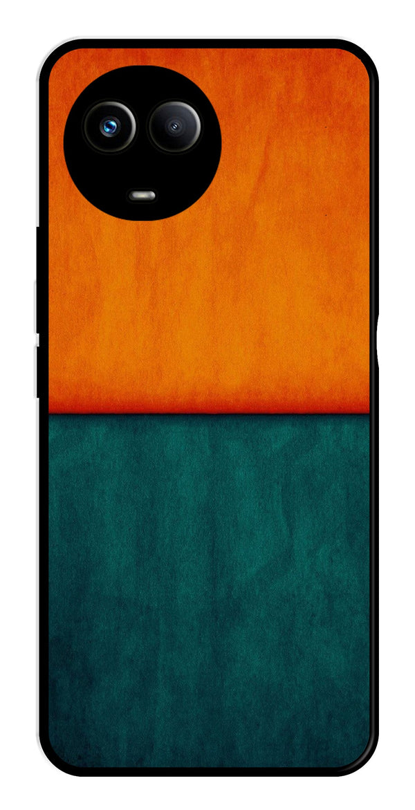 Orange Green Pattern Metal Mobile Case for Realme 11X 5G   (Design No -45)