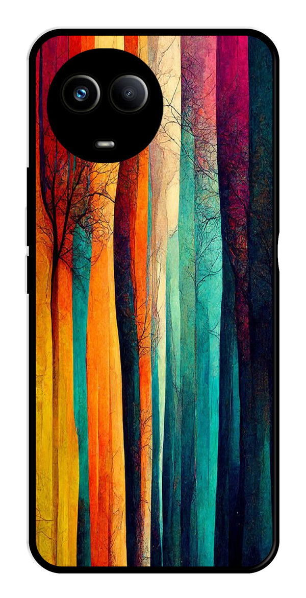 Modern Art Colorful Metal Mobile Case for Realme 11X 5G   (Design No -47)
