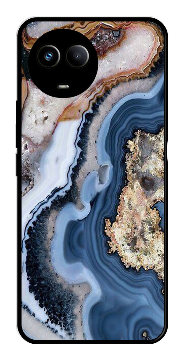 Marble Design Metal Mobile Case for Realme 11X 5G   (Design No -53)