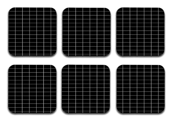 Printed Black Aesthetic Pattern Designer Printed Square Tea Coasters  (MDF Wooden, Set Of 6 Pieces Coaster)