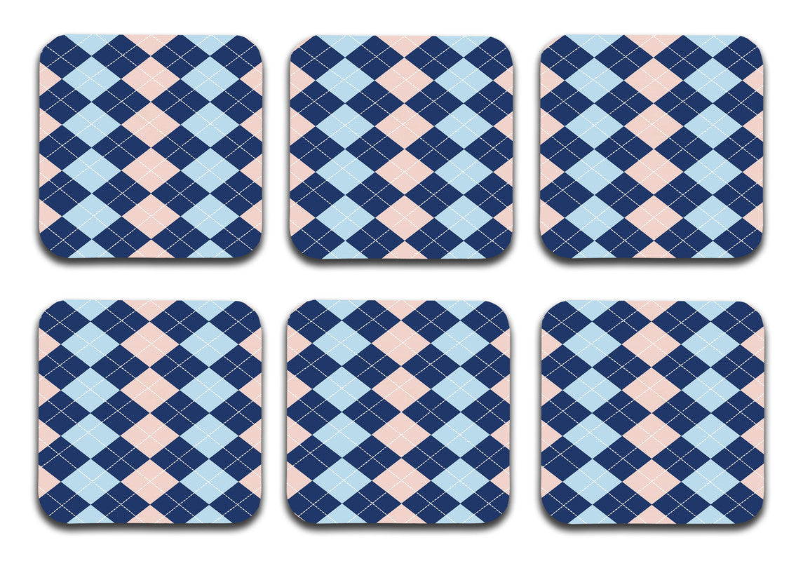 Printed Wildflower Pattern Designer Printed Square Tea Coasters  (MDF Wooden, Set Of 6 Pieces Coaster)