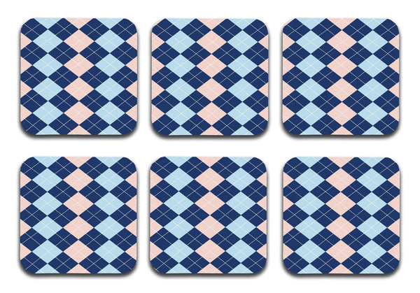 Printed Wildflower Pattern Designer Printed Square Tea Coasters  (MDF Wooden, Set Of 6 Pieces Coaster)