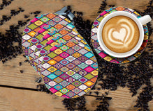 Rangoli Designer Printed Round Tea Coasters (MDF Wooden, Set Of 6 Pieces)