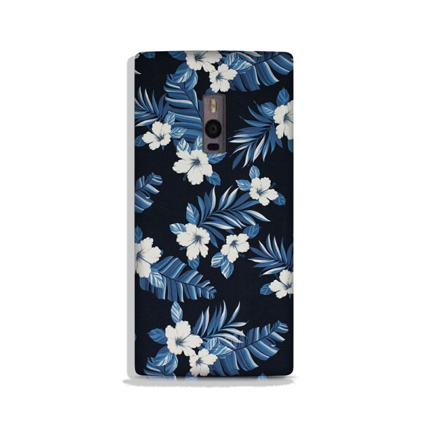 White flowers Blue Background2 Case for OnePlus 2