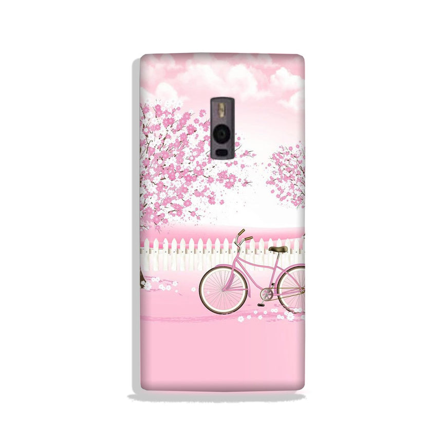 Pink Flowers Cycle Case for OnePlus 2  (Design - 102)