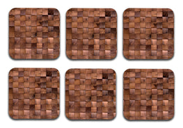 Wooden 8 Designer Printed Square Tea Coasters (MDF Wooden, Set of 6 Pieces)