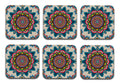 Mandala Wooden Designer Printed Square Tea Coasters (MDF Wooden, Set of 6 Pieces)