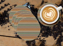 Colorful Ethnic Designer Printed Round Tea Coasters (MDF Wooden, Set Of 6 Pieces)