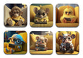 Cute Monkey MDF Wooden Printed Square Coasters for Home and Kitchen | Dining Table Decor (Set of 6 Pieces)