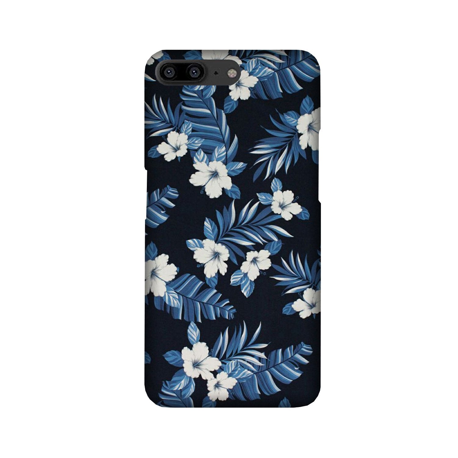 White flowers Blue Background2 Case for OnePlus 5