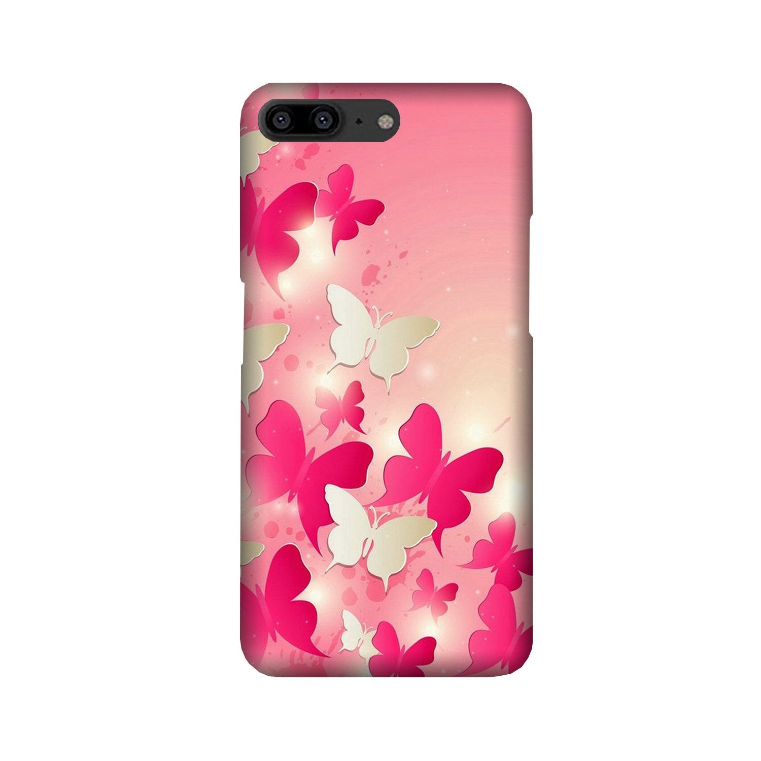 White Pick Butterflies Case for OnePlus 5
