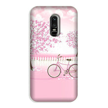 Pink Flowers Cycle Case for OnePlus 6  (Design - 102)