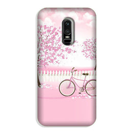 Pink Flowers Cycle Case for OnePlus 6(Design - 102)