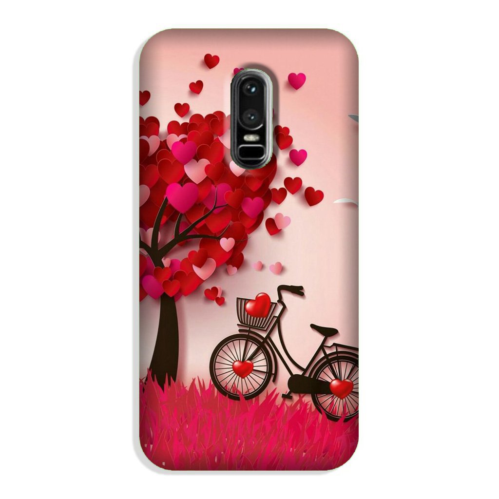 Red Heart Cycle Case for OnePlus 6 (Design No. 222)