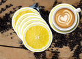 Lemon Designer Printed Round Tea Coasters (MDF Wooden, Set Of 6 Pieces)