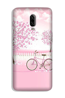 Pink Flowers Cycle Case for OnePlus 7  (Design - 102)